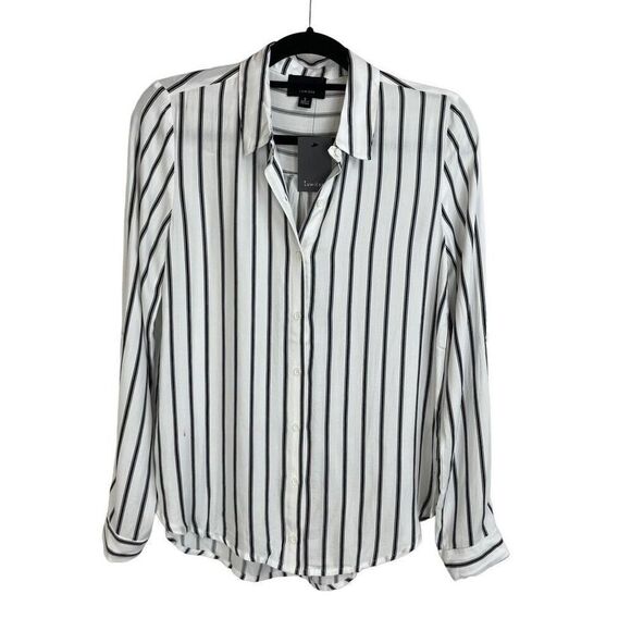 New Urban Outfitters Lumiere Black White Stripe Button Down Blouse Size S - Picture 4 of 7